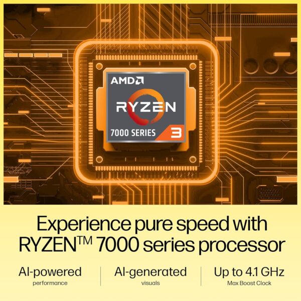 HP 15, AMD Ryzen 3 7320U (8GB LPDDR5, 512GB SSD) FHD, Anti-Glare, Micro-Edge, 15.6"/39.6cm, Win 11, Office 21, Silver, 1.59kg, fc0154AU, AMD Radeon Graphics, 1080p FHD Camera Laptop - Image 3
