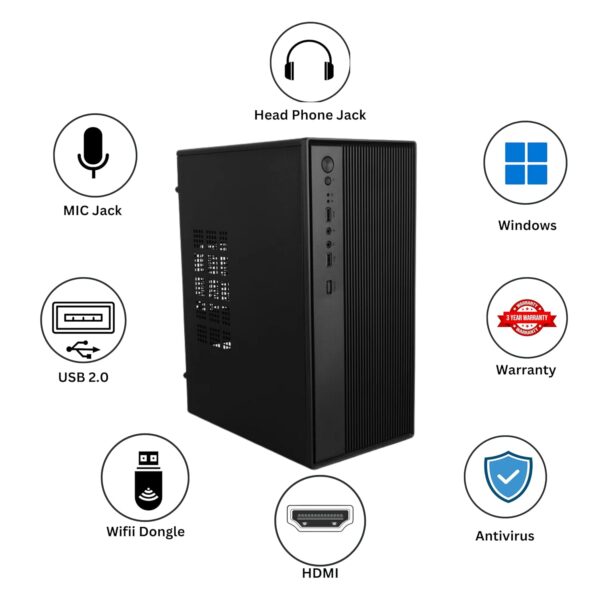 TECNICO Desktop Computer Set, Core i5-2400, 8GB RAM, 128GB SSD, 20-inch Monitor, Keyboard, Mouse, Speakers - Image 8