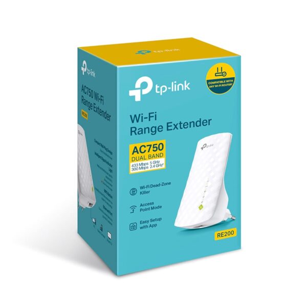 TP-Link AC750 Wifi Range Extender | Up to 750Mbps | Dual Band WiFi Extender, Repeater, Wifi Signal Booster, Access Point| Easy Set-Up | Extends Wifi to Smart Home & Alexa Devices (RE200) - Image 8