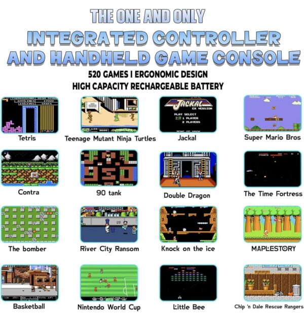 Endzone Video Games For Kids 520 in 1 Controller Gamepad Video Game, Retro Gaming Console, Gameboy Age 7, Digital Game Player, Pocket Gamer, Handheld Gaming Console, - Image 7