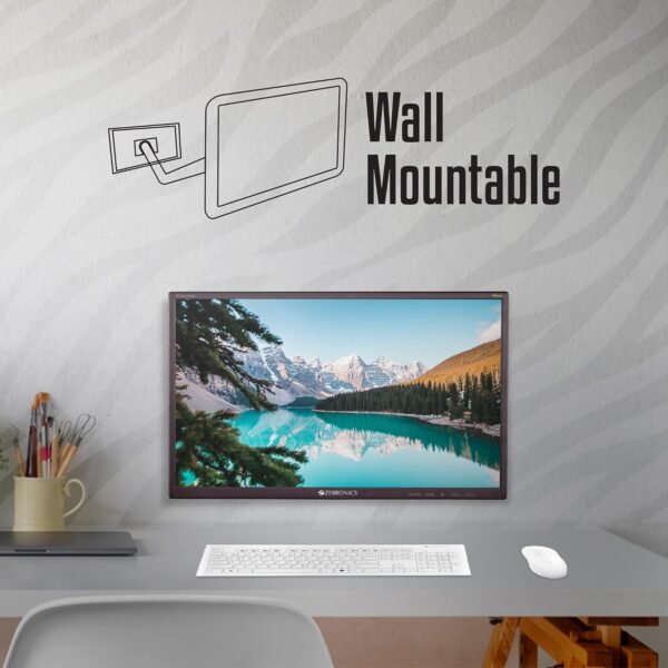 ZEBRONICS Zeb-V19Hd 18.5 Inch (46.99 Cm) Led Monitor with Supporting Hdmi, Vga Input, Hd 1366 X 768 Pixels, 16.7M Colors, Glossy Panel, Slim Design & Wall Mountable, Black - Image 5