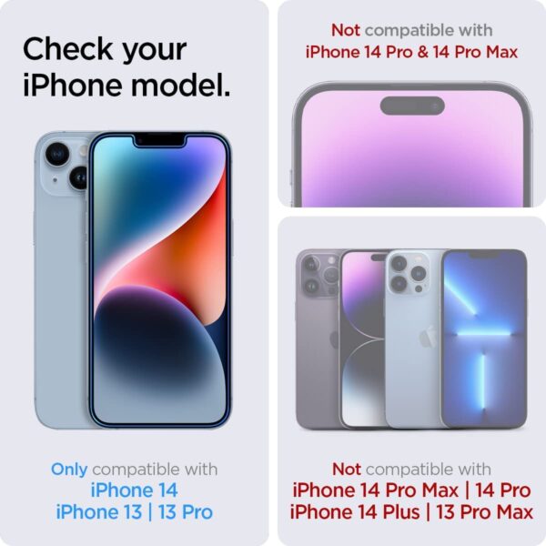 OpenTech® Military-Grade Tempered Glass Screen Protector Compatible for iPhone 13/13 Pro / 14 / 16e with Edge to Edge Coverage and Easy Installation kit (6.1 Inches) - Image 3