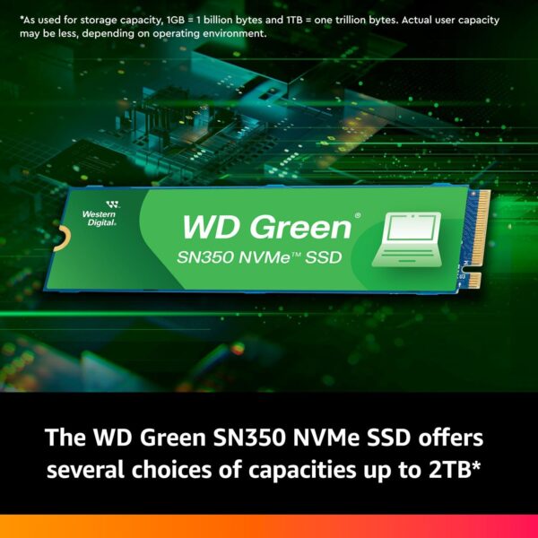 Western Digital WD Green SN350 NVMe 250GB, Upto 2400MB/s, 3 Y Warranty, PCIe Gen 3 NVMe M.2 (2280), Internal Solid State Drive (SSD) (WDS250G2G0C) - Image 4