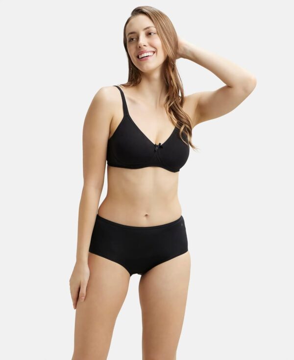 Jockey 1722 Women's Wirefree Non Padded Super Combed Cotton Elastane Stretch Medium Coverage Everyday Bra with Concealed Shaper Panel and Adjustable Straps - Image 7
