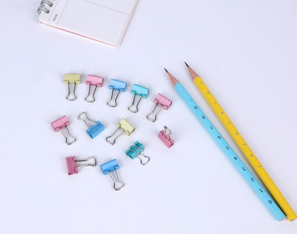 BRUSTRO Assorted Clip Box | Includes 120 Paper Clips-28mm & 56 Binder Clips (25mm- 6 pcs| 19mm- 15 pcs| 15mm- 35pcs) | Home, Office, Stationery use, Ideal for Kids and Adults, Reusable, Flexible - Image 5