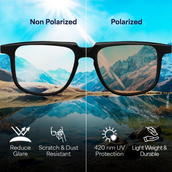 VINCENT CHASE EYEWEAR By Lenskart | Full Rim Square Sunglasses | Polarized And 100% UV Protected|Men & Women| Vc S13973 - Image 8