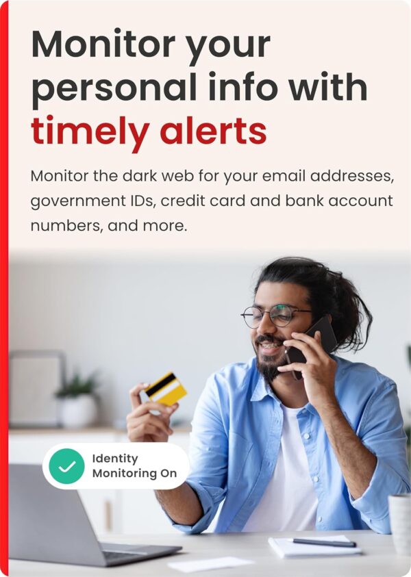 McAfee Total Protection 2025 | 1 Device, 3 Years | Antivirus Internet Security Software | Scam Protection & Identity Monitoring Included | PC/Mac/Android/iOS | Email Delivery - Image 4