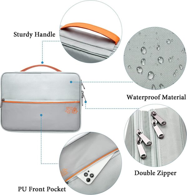 Seagull flight of fashion Nylon Double Layer Professional Electronic Gadget Organizer Case, Cable Organizer Bag For Accessories With Mobile Stand - 27 X 20 X 9 Cm - Grey - Model 2 - Image 8