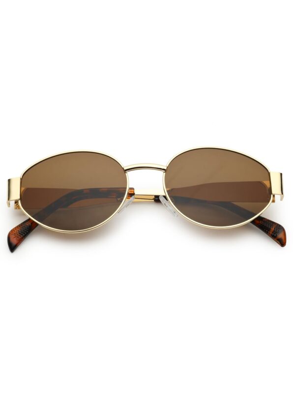 HASHTAG Retro Oval Sunglasses for Women | Stylish UV400 Protection Shades | Lightweight Durable Metal Frame | Trendy Vintage Oval Glares for Women | Classic & Elegant Design for All Occasions - Image 6