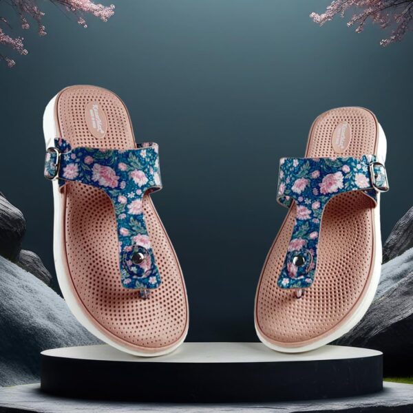 KazarMax Amelia Lightweight | Cushioned | Bounce Back | Floral Printed Flat Thong Sandals For Women - Image 6