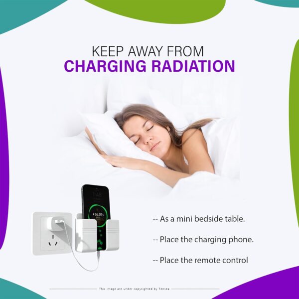 Tensea Mobile Phone Charging Stand, Multi-Functional Storage Holder, Bedside Fixed Rack, Bedroom, Office Accessories, Acrylonitrile Butadiene Styrene, White 01, Portable Electronic Devices - Image 4
