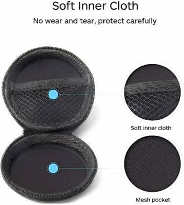 EDNITA Earphone Pouch Case Cover Carrying Storage Case for Headphone |Headset | Pen Drives | SD Cards & All Mobile Accessories - Black - Pack of - 2 - Image 3