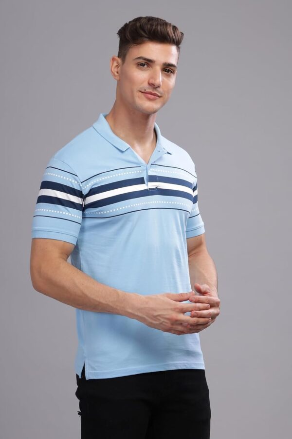 ADRO Regular Fit Polo T-Shirt for Men| Printed Polo T-Shirt | Cotton Polo T Shirt - Image 3