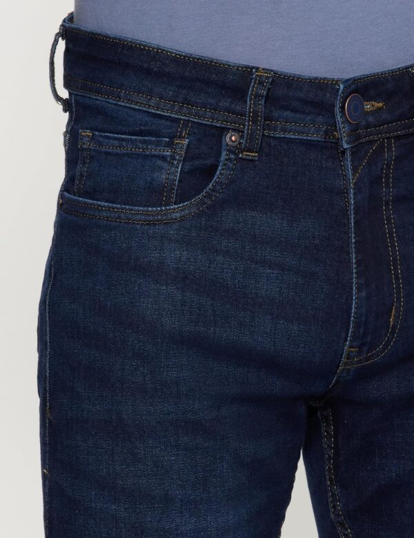 Peter England Men's Tapered Fit Mid Rise Classic Tape Stretchable Twill Jeans - Image 5
