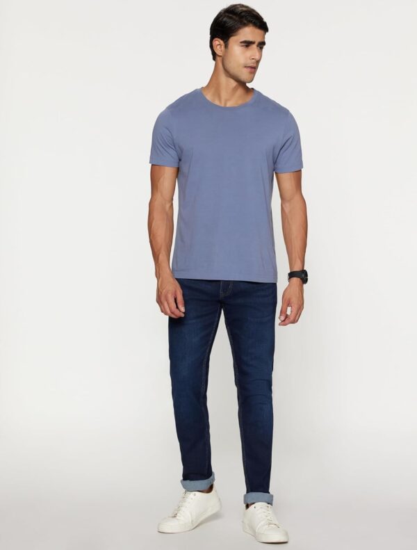 Peter England Men's Tapered Fit Mid Rise Classic Tape Stretchable Twill Jeans - Image 7