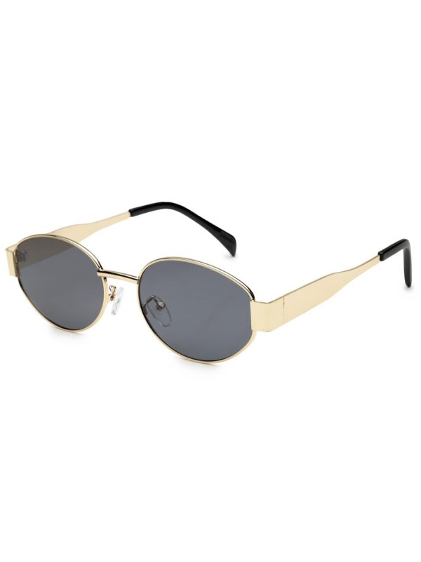 HASHTAG Retro Oval Sunglasses for Women | Stylish UV400 Protection Shades | Lightweight Durable Metal Frame | Trendy Vintage Oval Glares for Women | Classic & Elegant Design for All Occasions - Image 2