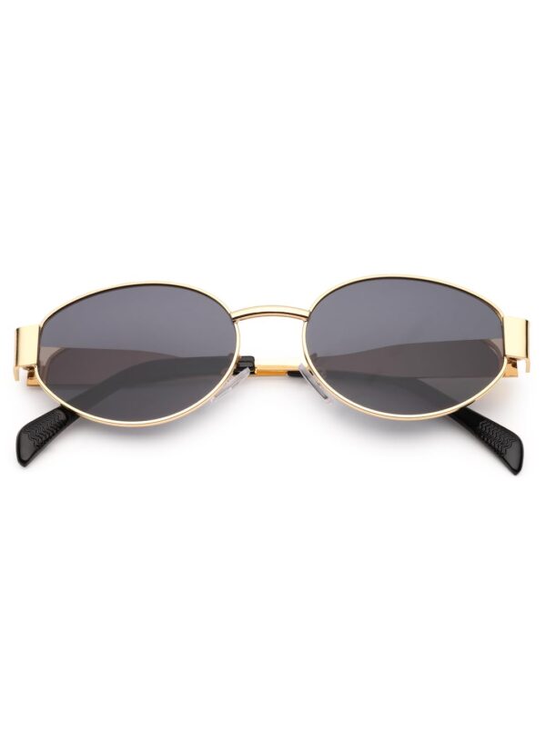 HASHTAG Retro Oval Sunglasses for Women | Stylish UV400 Protection Shades | Lightweight Durable Metal Frame | Trendy Vintage Oval Glares for Women | Classic & Elegant Design for All Occasions - Image 4