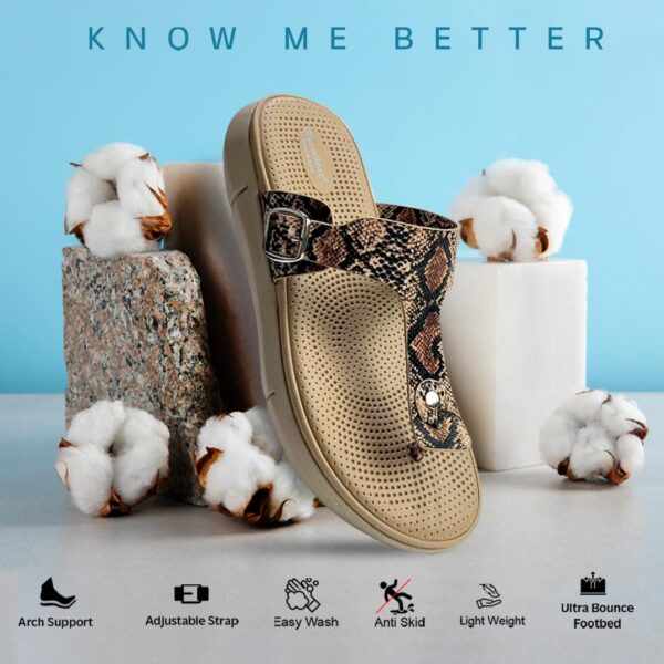 KazarMax Amelia Lightweight | Cushioned | Bounce Back | Floral Printed Flat Thong Sandals For Women - Image 3