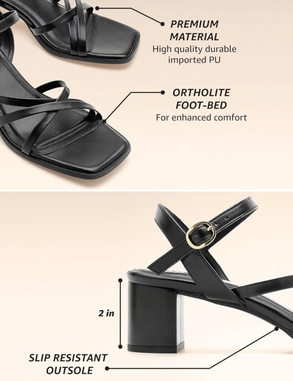 Symbol Premium Women's 'Desk to Dinner' Open Toe Sandals (Ortholite Insole|Stylish Heels) - Image 4