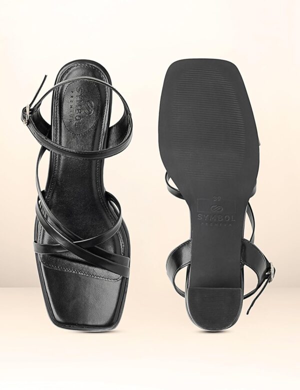 Symbol Premium Women's 'Desk to Dinner' Open Toe Sandals (Ortholite Insole|Stylish Heels) - Image 5