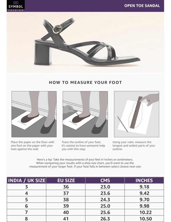 Symbol Premium Women's 'Desk to Dinner' Open Toe Sandals (Ortholite Insole|Stylish Heels) - Image 7