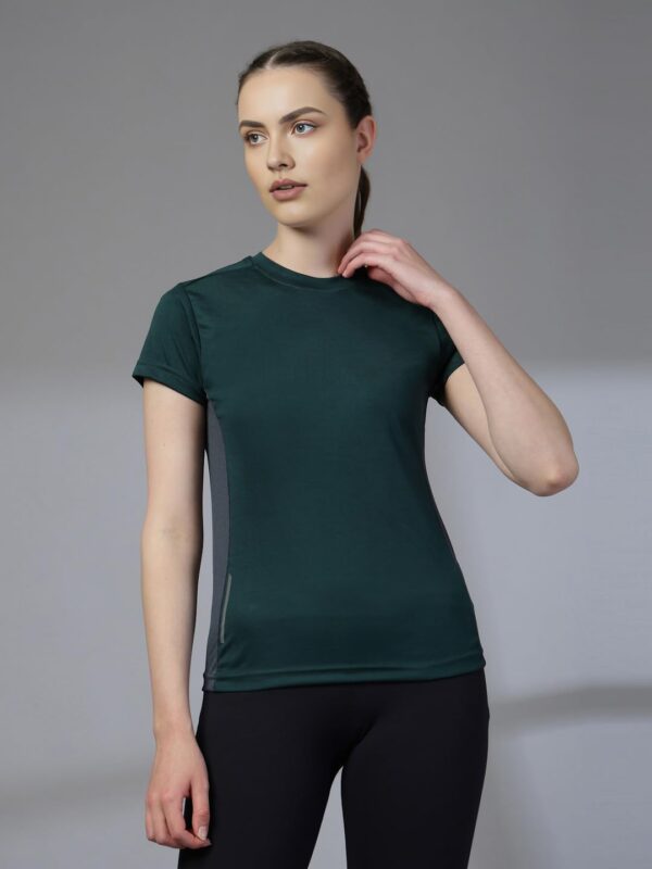 CHKOKKO Women’s Solid Quick Dry Sports Half Sleeve Regular Fit Active Wear Gym Tshirt Round Crew Neck Breathable Side Mesh Panels for Running Workout and Fitness - Image 6