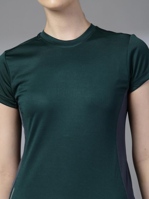CHKOKKO Women’s Solid Quick Dry Sports Half Sleeve Regular Fit Active Wear Gym Tshirt Round Crew Neck Breathable Side Mesh Panels for Running Workout and Fitness - Image 7