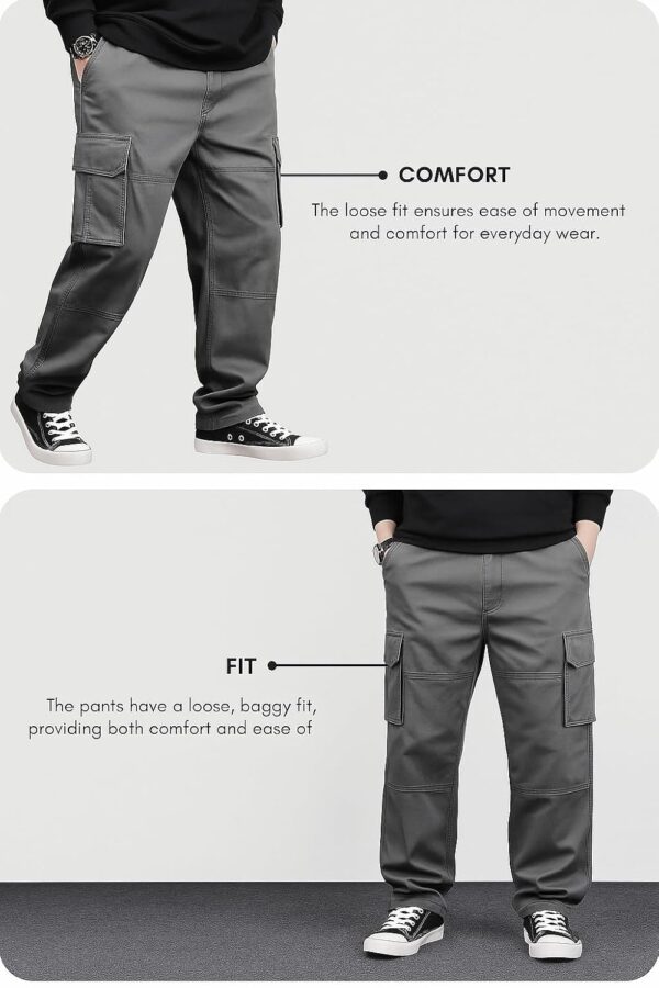 Lymio Men High Rise Reguler Fit Cotton Cargo Pants (Cargo-46-49) - Image 4