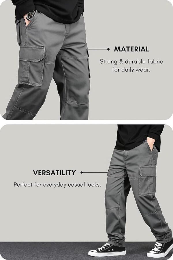 Lymio Men High Rise Reguler Fit Cotton Cargo Pants (Cargo-46-49) - Image 5