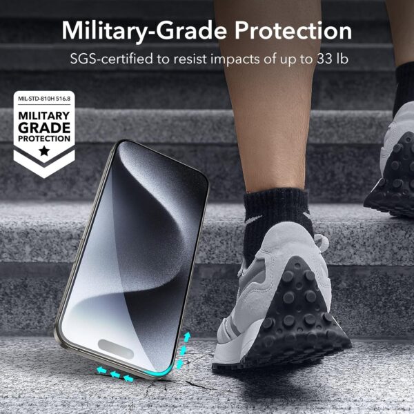 OpenTech® Military-Grade Gorilla Tempered Glass Screen Protector Compatible for iPhone 15 / iPhone 16 with Edge to Edge Coverage and Easy Installation kit (6.1 Inches) - Image 4