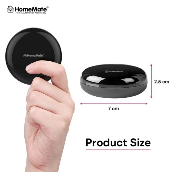 HomeMate® Wi-Fi Smart IR Control Hub (Pack of 1) | Smart Air Conditioner Remote | Compatible with Alexa, Google Home | All in One Infrared Remote for Smart Home | Black - Image 4