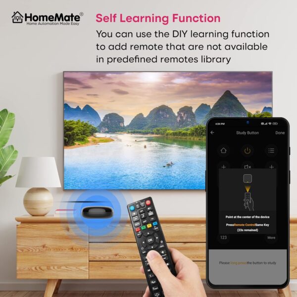 HomeMate® Wi-Fi Smart IR Control Hub (Pack of 1) | Smart Air Conditioner Remote | Compatible with Alexa, Google Home | All in One Infrared Remote for Smart Home | Black - Image 8