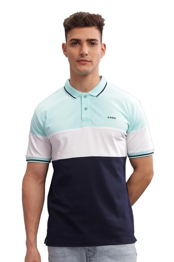 ADRO Men's Regular Fit Polo Tshirt in 100% Cotton Multi Color Polo - Image 2
