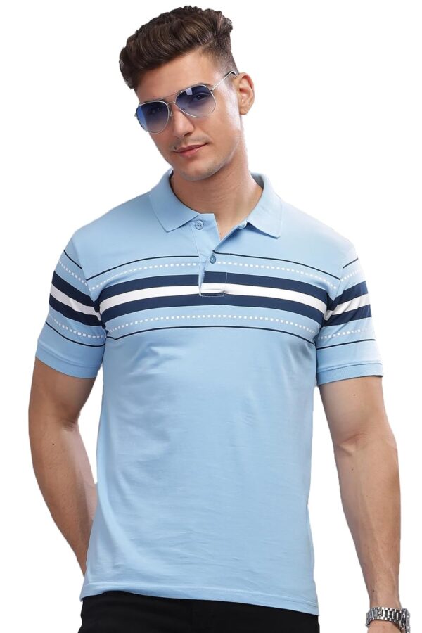 ADRO Regular Fit Polo T-Shirt for Men| Printed Polo T-Shirt | Cotton Polo T Shirt - Image 2