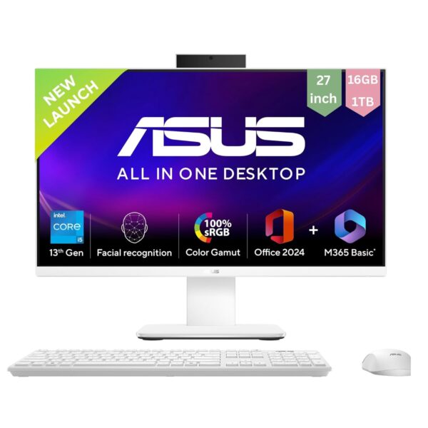 ASUS AiO V470,13th Gen Intel Core i5-13420H, 27" FHD,100Hz,All-in-One PC(16GB RAM/1TB SSD/Windows 11/Office 24/Retractable Camera/with Wireless Keyboard & Mouse/M365 Basic (1Year)*) V470VA-KWPE005WS - Image 2