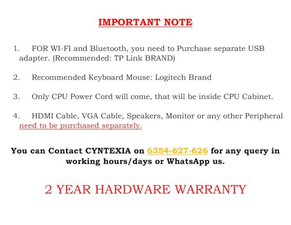 Cyntexia Computer Desktop PC (Core i7-4770 || 16GB RAM || 1TB SSD || HDMI || VGA || Ethernet || HD Graphics 4600 || USB 3.0 || Win 11) Basic Software Installed - Image 2