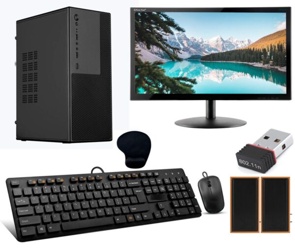 Desktop Computer Set with i5-3470, 16GB RAM, 512GB SSD, 19-inch Monitor, Keyboard, Mouse, WiFi, Speakers, Windows 10, Black - Image 2