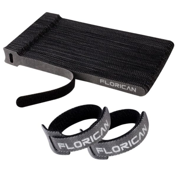 FLORICAN Cable Organiser, Cord Management System for PC, TV, Home Theater, Speaker & Cables, Reusable Cable Organizer for Desk, WFH Accessories, Reusable Cable Ties Strap (15 Pcs) - Image 2