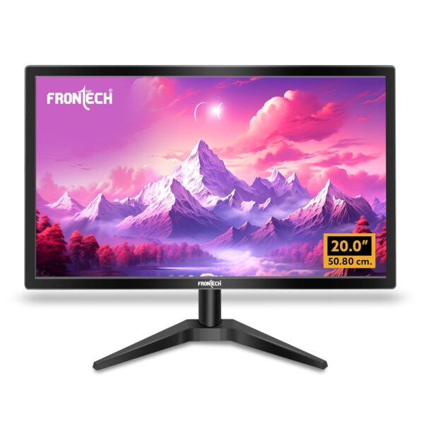 FRONTECH 20 Inch HD LED Monitor | Refresh Rate 60 Hz, 1600 x 900 Pixels | Wall Mountable Slim & Stylish Design with 16.7M Colors | HDMI & VGA Ports, Built-in Power Supply (MON-0054,Black) - Image 2