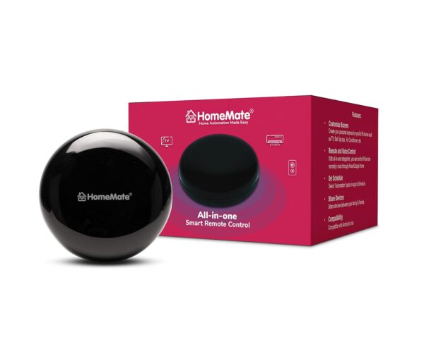 HomeMate® Wi-Fi Smart IR Control Hub (Pack of 1) | Smart Air Conditioner Remote | Compatible with Alexa, Google Home | All in One Infrared Remote for Smart Home | Black - Image 2