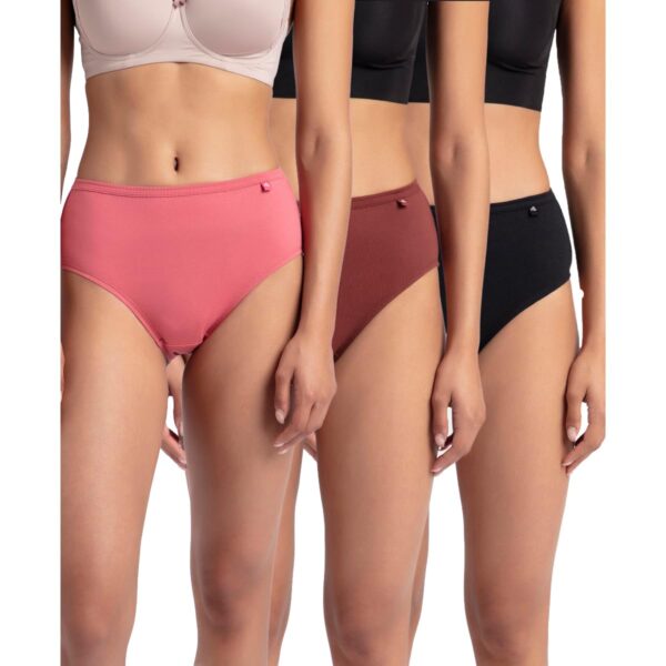 Jockey 1406 Women's High Coverage Super Combed Cotton Mid Waist Hipster with Concealed Waistband and Stay Fresh Treatment (Pack of 3_Colors & Prints May Vary) - Image 2