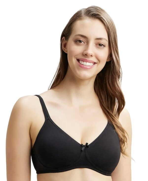 Jockey 1722 Women's Wirefree Non Padded Super Combed Cotton Elastane Stretch Medium Coverage Everyday Bra with Concealed Shaper Panel and Adjustable Straps - Image 2