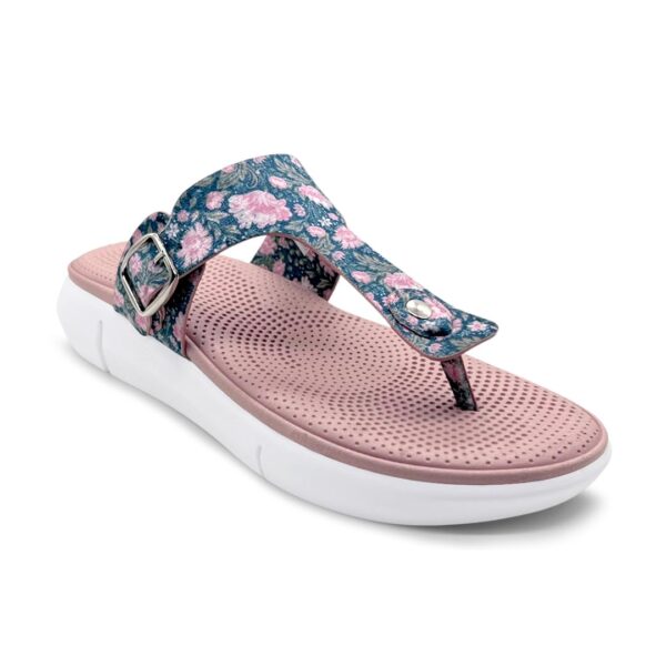 KazarMax Amelia Lightweight | Cushioned | Bounce Back | Floral Printed Flat Thong Sandals For Women - Image 2
