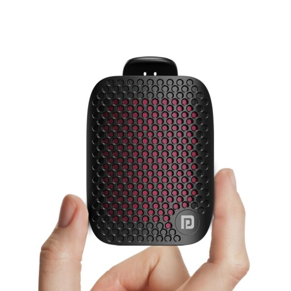 Portronics Talk Five 3W Wearable Bluetooth Speaker with Mic, Spring Clip-On, Upto 10Hours Playtime, IPX5 Water/Dust Resistant, Bluetooth 5.3v, Big Buttons, Portable Speaker with Microphone (Black) - Image 2