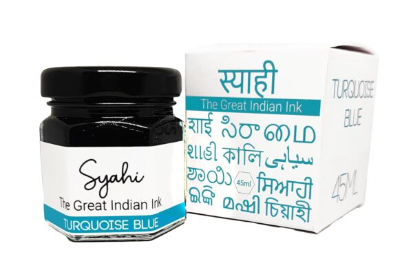 Syahi - The Great Indian Ink (Turquoise Blue) Fountain Pen, Calligraphy, Drawing, Doodle - Image 2