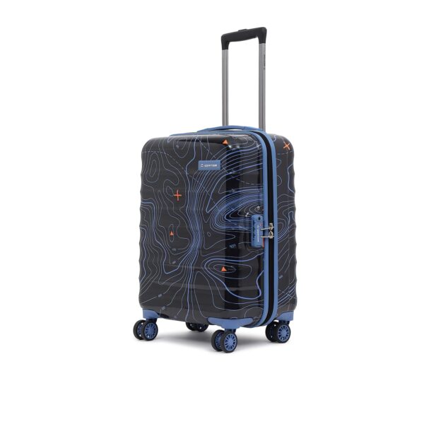 uppercase Polyester Topo (Small) 56Cms|Hardshellsided Cabin Artistic_Skate_Wheel Trolley Bag|Printed Luggage|8 Wheel Sustainable Travel Bag With Tsa Lock&Anti-Theft Zippers|Men&Women(Black),H-55.5 cms - Image 2